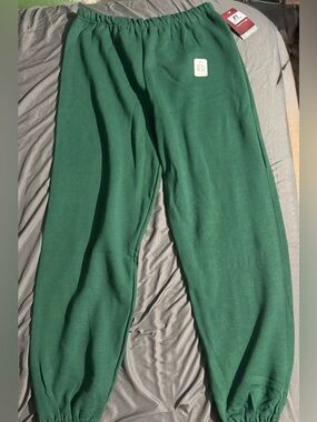 Russell Athletic XXL Dark Green Fleece Sweatpants Drawstring Tapered Pants